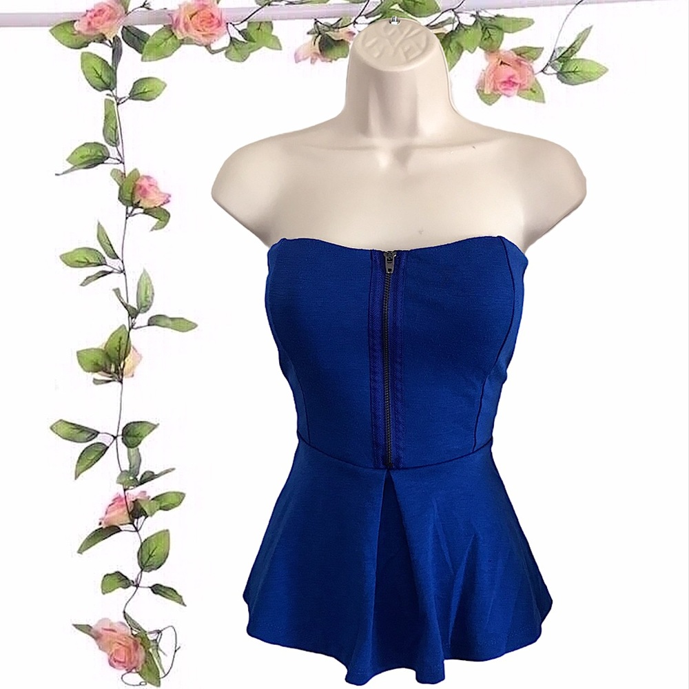 Like New Royal Blue Strapless Sweetheart Tube Top Size Small